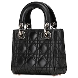Dior-Dior Black Mini Lambskin Cannage Lady Dior-Black