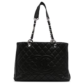 Chanel-Chanel Grand Shopping Tote en Cuir Caviar Noir-Noir