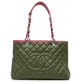 Chanel-Sac Grand Shopping en Cuir Caviar Rouge Chanel-Rouge