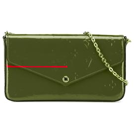 Louis Vuitton-Pochette Felicie Vernis Monogram Rouge Louis Vuitton-Rouge