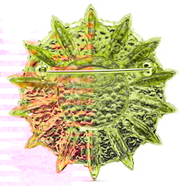 Chanel-Broche en or plaqué or Chanel en forme de soleil-Doré