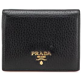 Prada-Prada Black Vitello Grain Bifold Wallet-Black