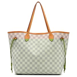 Louis Vuitton-Louis Vuitton Damier Azur Neverfull MM Blanc-Blanc