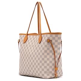 Louis Vuitton-Louis Vuitton Damier Azur Neverfull MM Blanc-Blanc
