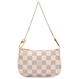 Louis Vuitton-Mini Pochette Accessoires Damier Azur Blanc Louis Vuitton-Blanc