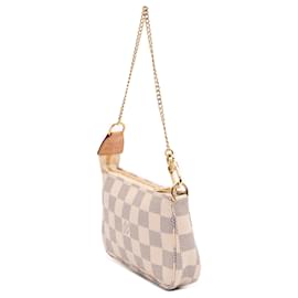 Louis Vuitton-Mini Pochette Accessoires Damier Azur Blanc Louis Vuitton-Blanc