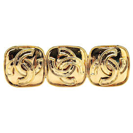 Chanel-Chanel Gold Gold Plated Triple CC Brooch-Golden