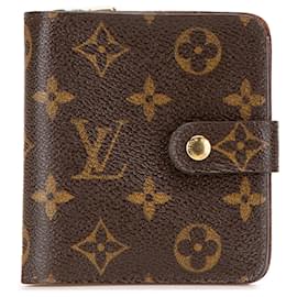 Louis Vuitton-Portefeuille compact bi-fold en monogramme marron Louis Vuitton-Marron