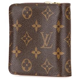 Louis Vuitton-Portefeuille compact bi-fold en monogramme marron Louis Vuitton-Marron