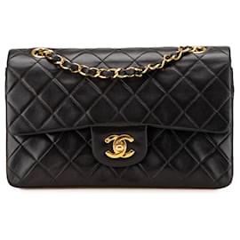 Chanel-Chanel Black Small Classic Lambskin Double Flap-Black