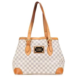 Louis Vuitton-Louis Vuitton Sac Hampstead MM Damier Azur Blanc-Blanc