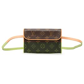 Louis Vuitton-Louis Vuitton Brown Monogram Pochette Florentine-Brown