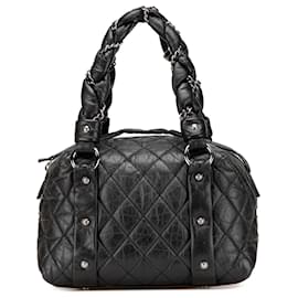 Chanel-Chanel Noir Petit Sac Braid en Agneau Distressé pour Femme-Noir