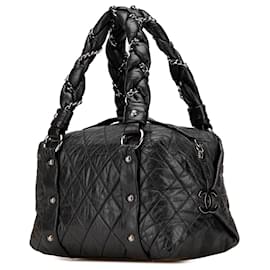 Chanel-Chanel Noir Petit Sac Braid en Agneau Distressé pour Femme-Noir