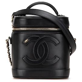 Chanel-Chanel Black CC Lambskin Vanity Case-Black