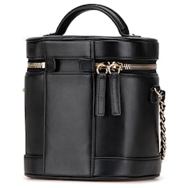 Chanel-Trousse de maquillage en agneau noir CC de Chanel-Noir
