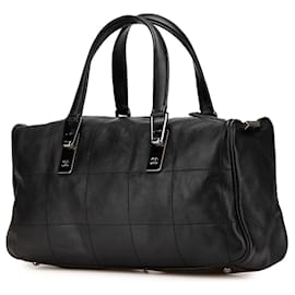 Chanel-Chanel Black Lambskin Square Stitch Handbag-Black
