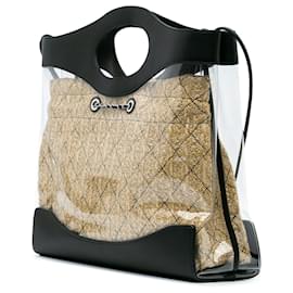 Chanel-Sac de shopping Chanel en PVC noir et cuir de veau 31-Noir