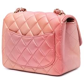 Chanel-Chanel Orange Mini Square Iridescent Calfskin Flap-Other