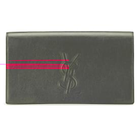 Yves Saint Laurent-Yves Saint Laurent Pink Large Leather Belle De Jour Clutch-Pink,Other