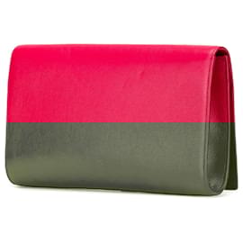 Yves Saint Laurent-Yves Saint Laurent Pink Large Leather Belle De Jour Clutch-Pink,Other