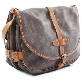Louis Vuitton-Louis Vuitton Marron Monogram Saumur 30-Marron