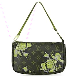 Louis Vuitton-Pochette Accessoires Monogram Roses de Louis Vuitton en brun Stephen Sprouse-Marron