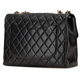 Chanel-Chanel Black Jumbo XL Classic Lambskin Single Flap-Black