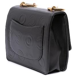 Chanel-Chanel Mini Sac Carré Noir en Cuir de Veau Embossé Coco-Noir