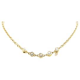Chanel-Collier en chaîne en strass plaqué or Chanel-Doré