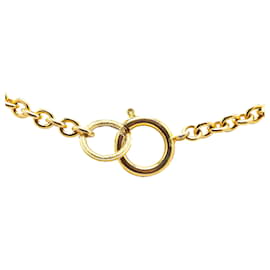 Chanel-Chanel Gold Gold Plated Rhinestone Chain Necklace-Golden