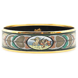 Hermès-Bracelet en émail Hermès vert large en plumes d'oiseau 65-Autre