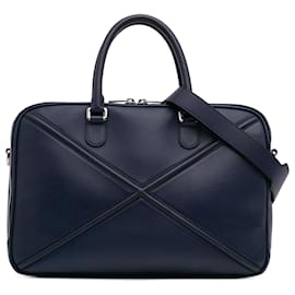 Loewe-LOEWE Blue Leather Business Bag-Blue,Navy blue