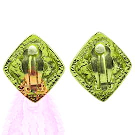Chanel-Chanel Gold Gold Plated Diamond Clip On Earrings-Golden