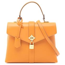 Louis Vuitton-Louis Vuitton Orange Grainé Lisse Cuir de Veau Rose Des Vents PM-Orange