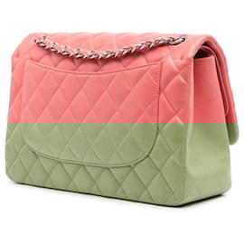 Chanel-Chanel Pink Jumbo Classic Lambskin Double Flap-Pink