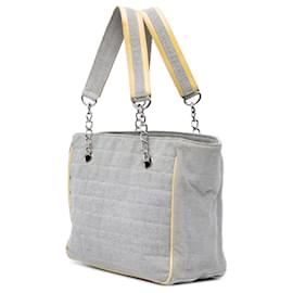 Chanel-Tote en toile Choco Bar Camélia No. 5 CC Gris de Chanel-Autre