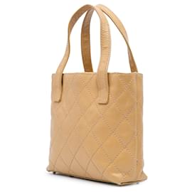 Chanel-Chanel Brown CC Wild Stitch Calfskin Handbag-Brown,Flesh
