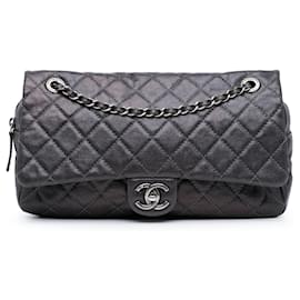 Chanel-Sac Easy Flap en Cuir Caviar Matelassé Jumbo Violet de Chanel-Autre,Violet