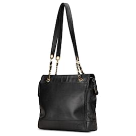 Chanel-Sac cabas en caviar noir Triple CC de Chanel-Noir