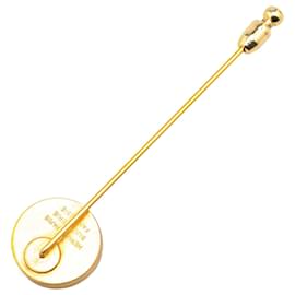 Hermès-Broche épingle à nourrice Clou de Selle plaqué or Hermès-Doré