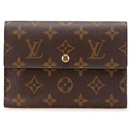 Louis Vuitton-Portefeuille Porte Tresor Etui Papier Monogram Marron Louis Vuitton-Marron