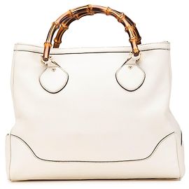 Gucci Weißer Mittlerer Leder Bamboo Diana Tote Weiß