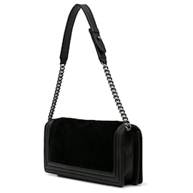 Chanel-Chanel Black Shearling East West Boy Flap-Black