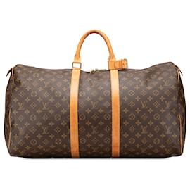 Louis Vuitton-Louis Vuitton Brown Monogram Keepall 55-Brown