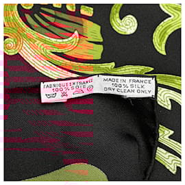 Hermès-Hermès Black Cheval Turc Silk Scarf 90-Other