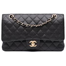 Chanel-Chanel Black Medium Classic Caviar Double Flap-Black