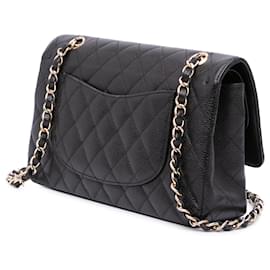 Chanel-Chanel Black Medium Classic Caviar Double Flap-Black