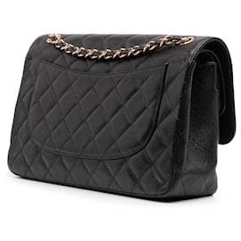Chanel-Chanel Black Jumbo Classic Caviar Double Flap-Black