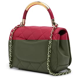 Chanel-Chanel Pink Mini Quilted Lambskin Carry Chic Flap-Pink,Other